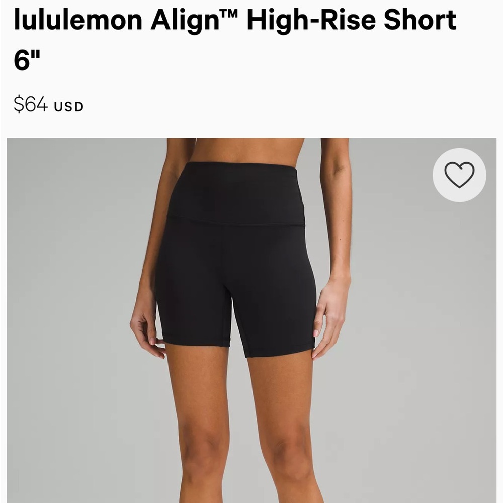 Lululemon Black Align Biker Shorts